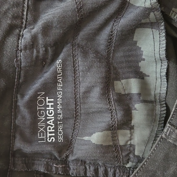 Jones New York Lexington black Denim straight leg Jeans 4 embellished pockets - Picture 7 of 13